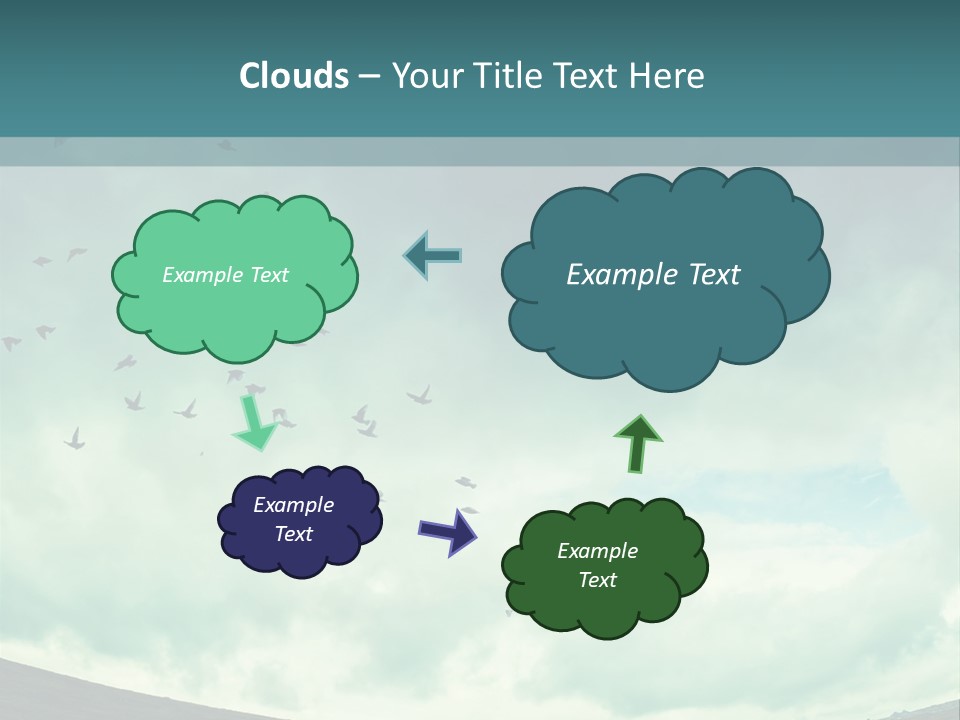 A Group Of Birds Flying In The Sky PowerPoint Template