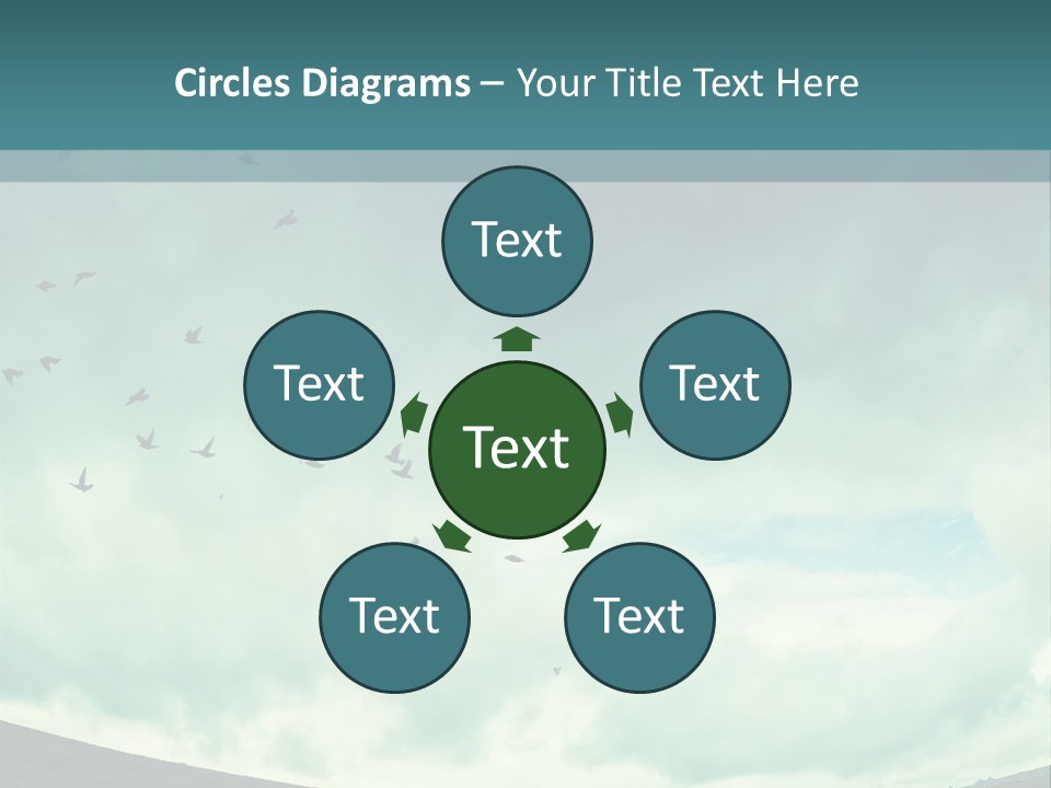 A Group Of Birds Flying In The Sky PowerPoint Template