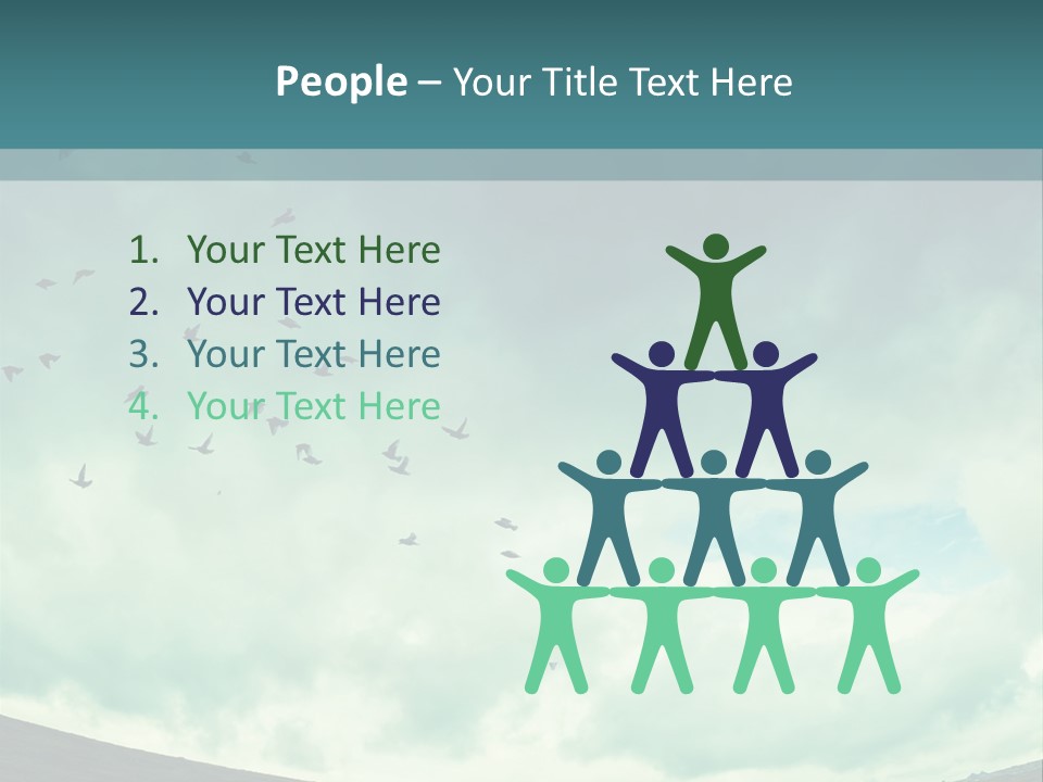 A Group Of Birds Flying In The Sky PowerPoint Template