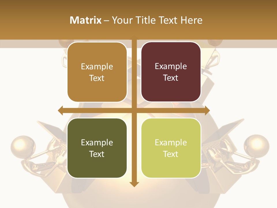 A Golden Globe With Arrows On Top Of It PowerPoint Template