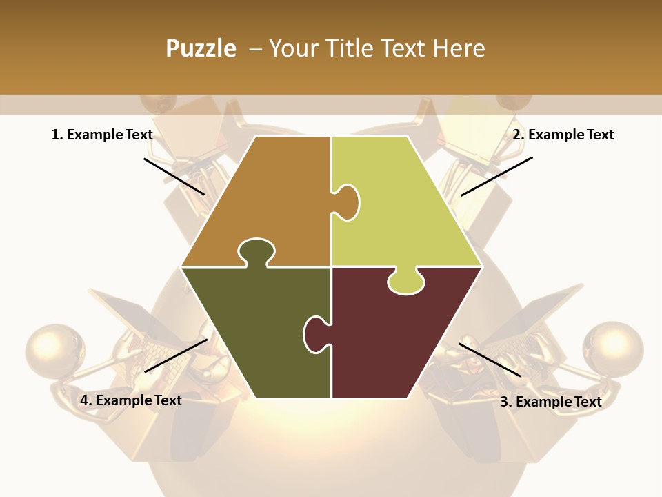 A Golden Globe With Arrows On Top Of It PowerPoint Template