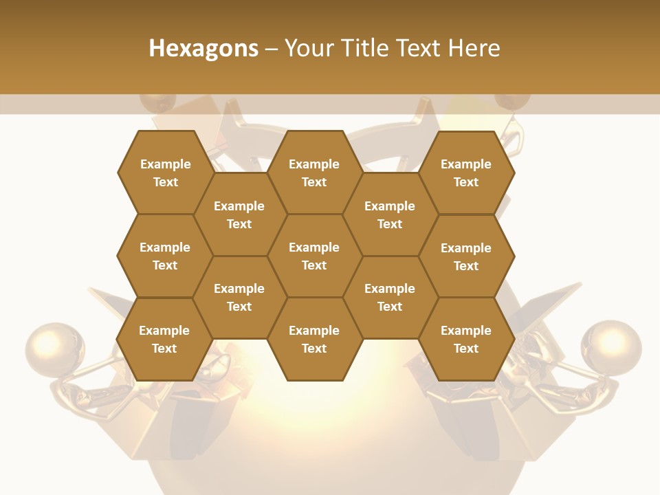 A Golden Globe With Arrows On Top Of It PowerPoint Template