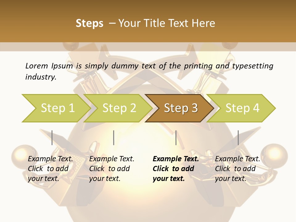A Golden Globe With Arrows On Top Of It PowerPoint Template