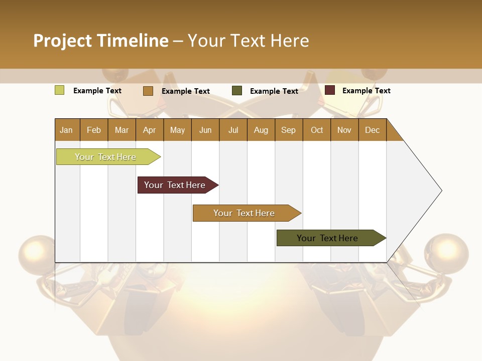 A Golden Globe With Arrows On Top Of It PowerPoint Template