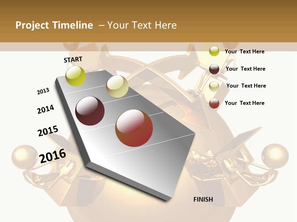 A Golden Globe With Arrows On Top Of It PowerPoint Template