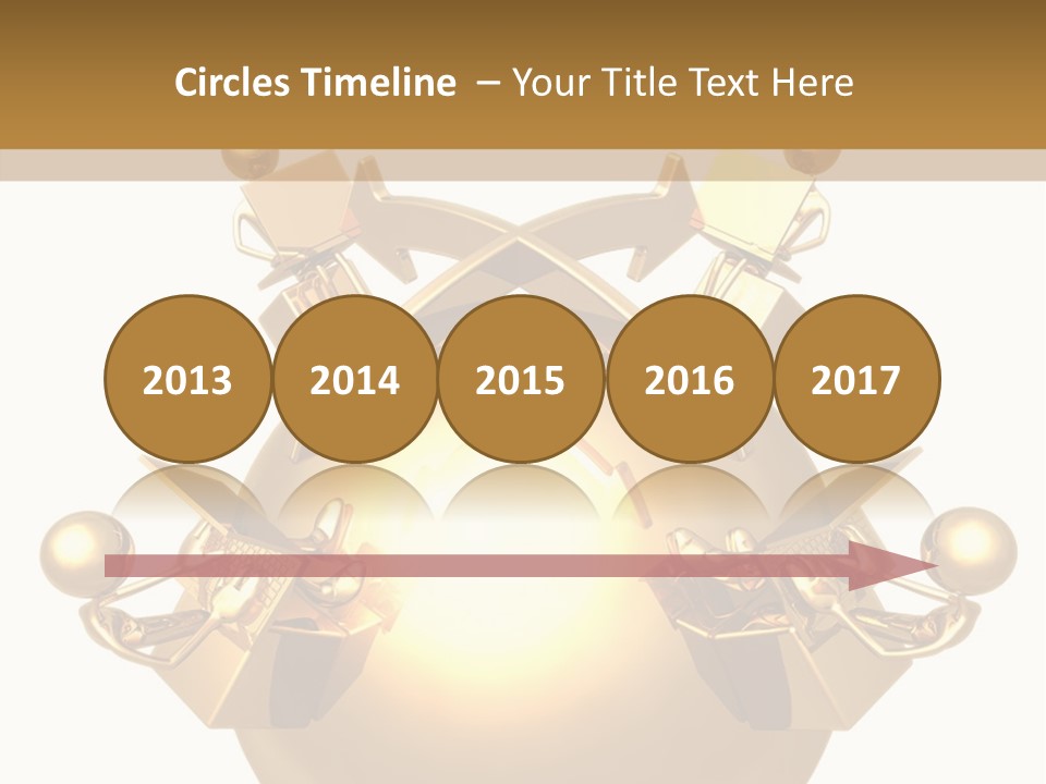 A Golden Globe With Arrows On Top Of It PowerPoint Template