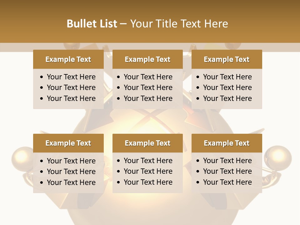 A Golden Globe With Arrows On Top Of It PowerPoint Template