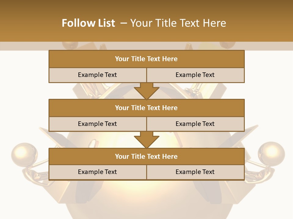 A Golden Globe With Arrows On Top Of It PowerPoint Template