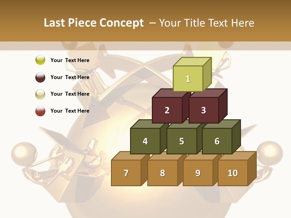 A Golden Globe With Arrows On Top Of It PowerPoint Template