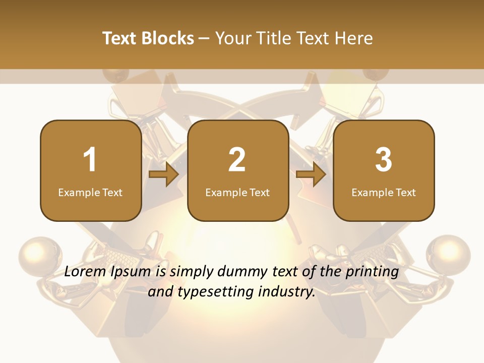 A Golden Globe With Arrows On Top Of It PowerPoint Template