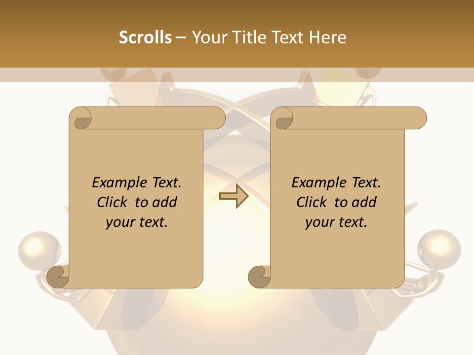 A Golden Globe With Arrows On Top Of It PowerPoint Template