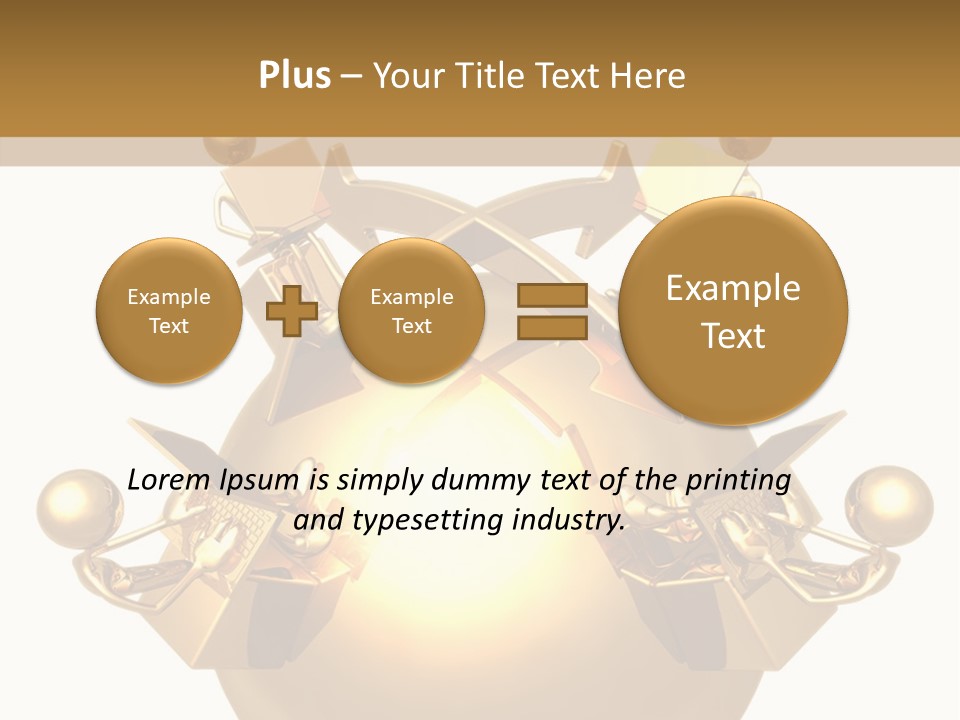 A Golden Globe With Arrows On Top Of It PowerPoint Template