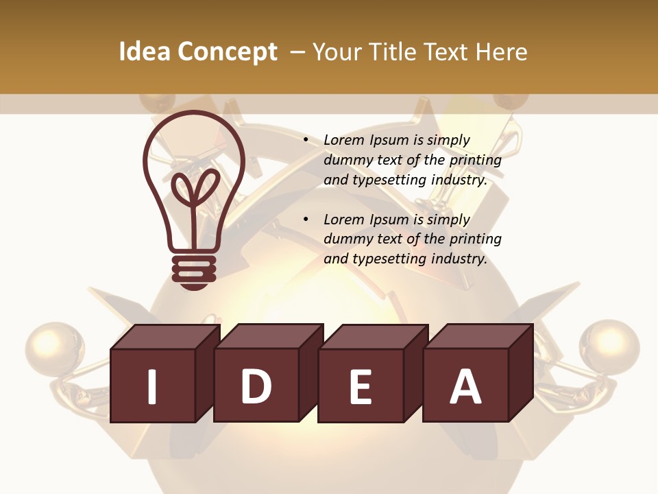 A Golden Globe With Arrows On Top Of It PowerPoint Template