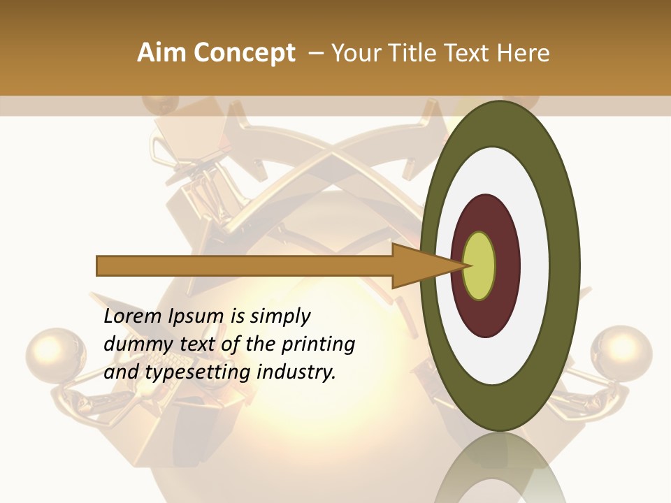 A Golden Globe With Arrows On Top Of It PowerPoint Template