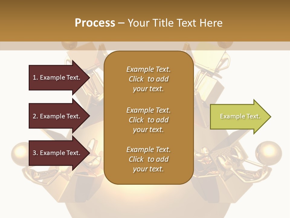 A Golden Globe With Arrows On Top Of It PowerPoint Template