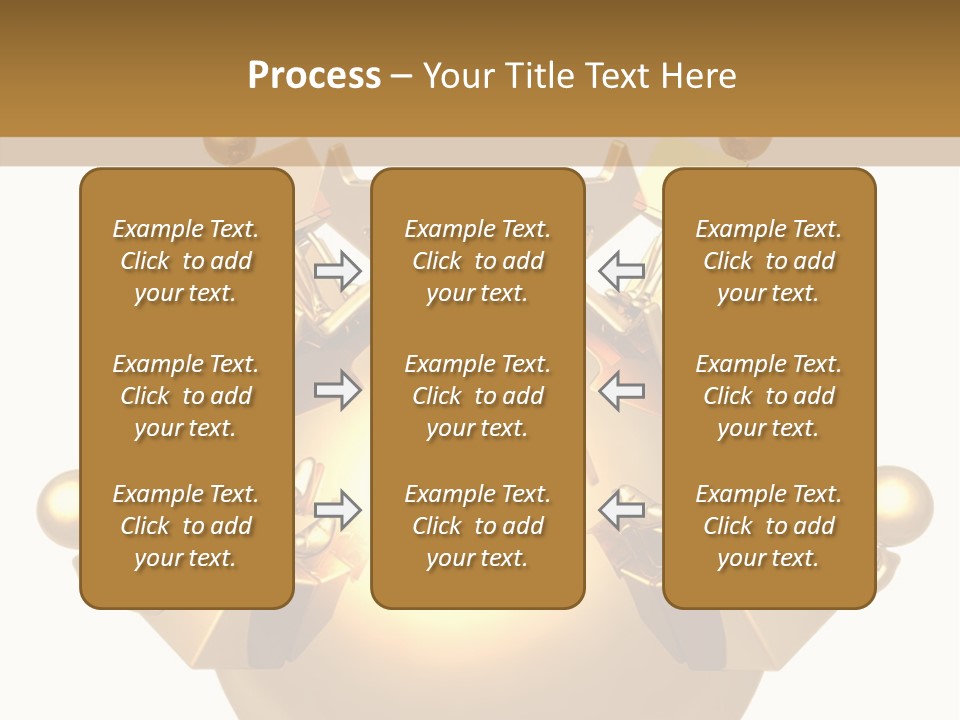 A Golden Globe With Arrows On Top Of It PowerPoint Template