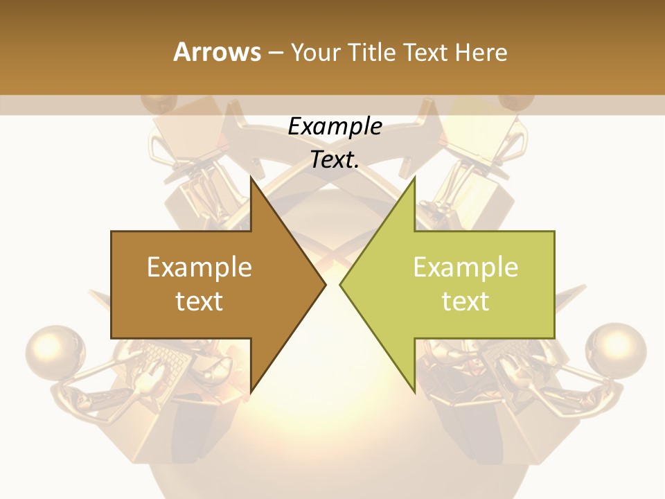 A Golden Globe With Arrows On Top Of It PowerPoint Template