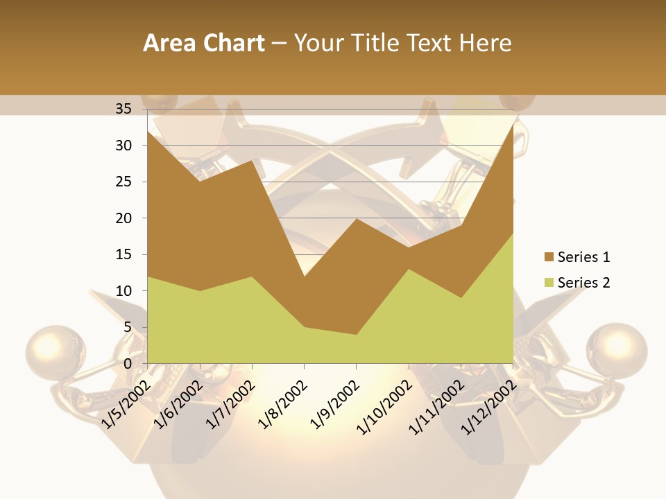 A Golden Globe With Arrows On Top Of It PowerPoint Template