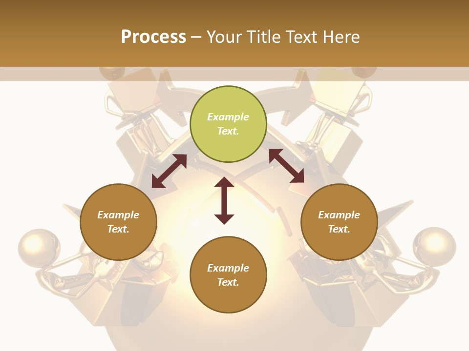 A Golden Globe With Arrows On Top Of It PowerPoint Template
