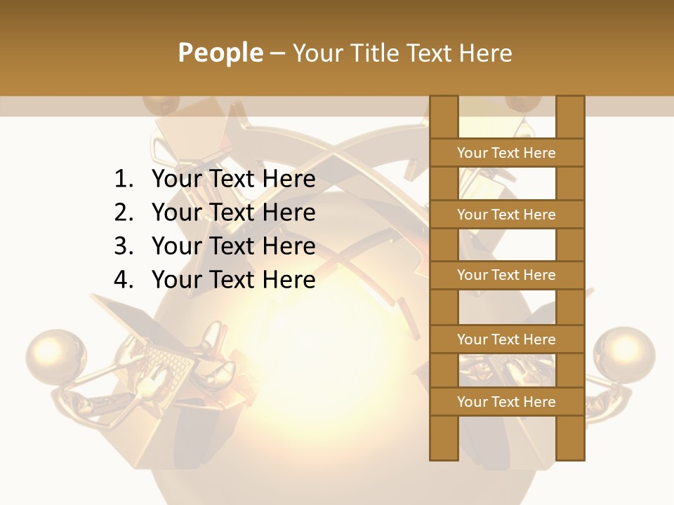 A Golden Globe With Arrows On Top Of It PowerPoint Template