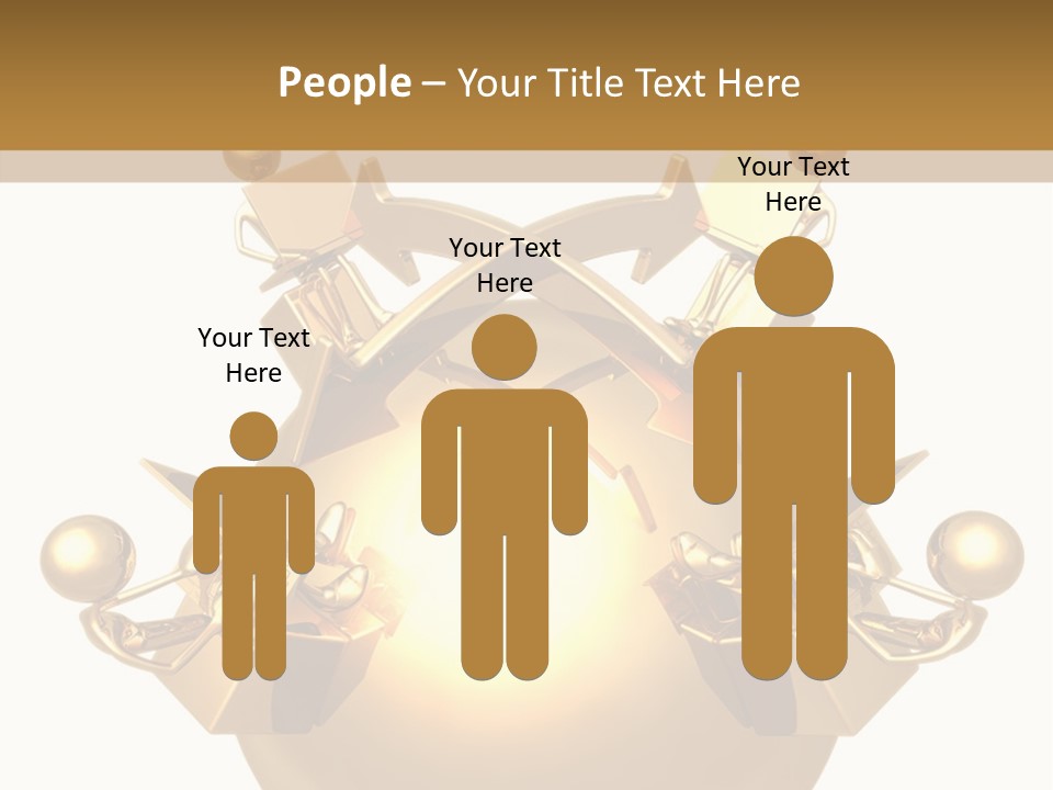 A Golden Globe With Arrows On Top Of It PowerPoint Template