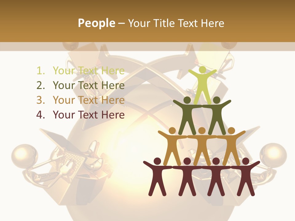 A Golden Globe With Arrows On Top Of It PowerPoint Template