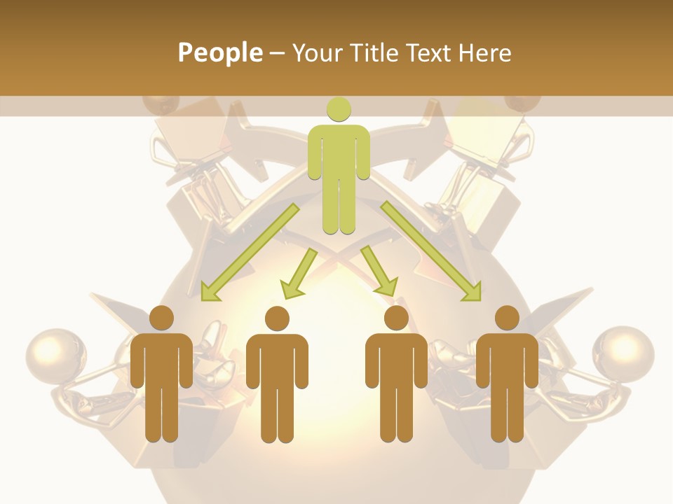 A Golden Globe With Arrows On Top Of It PowerPoint Template