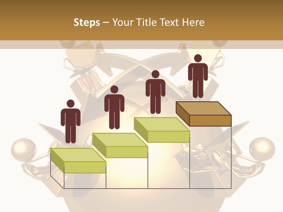 A Golden Globe With Arrows On Top Of It PowerPoint Template