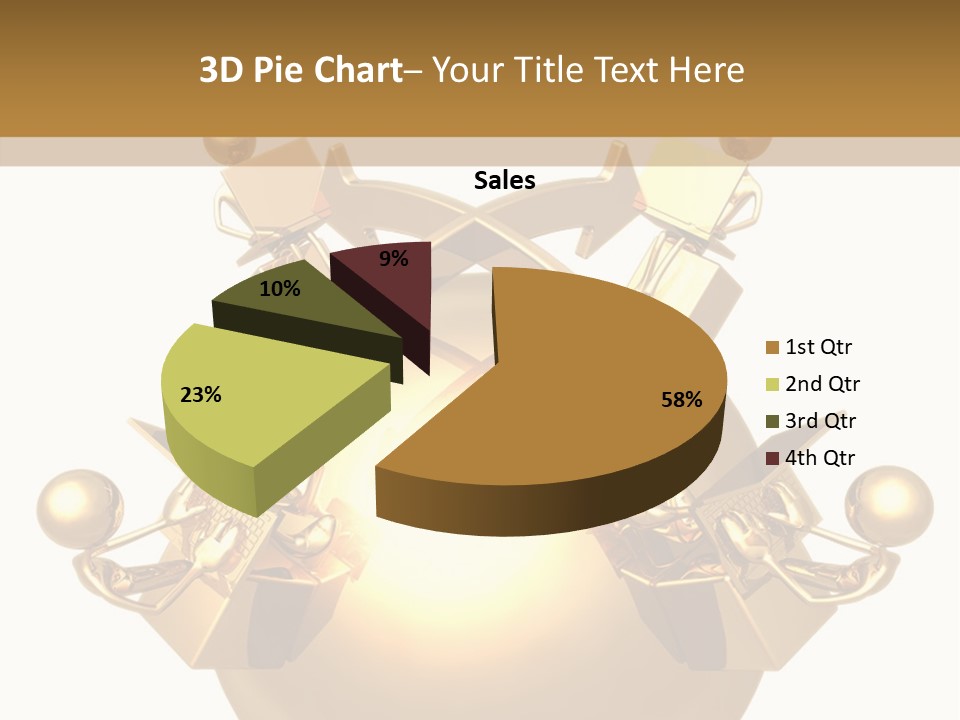 A Golden Globe With Arrows On Top Of It PowerPoint Template