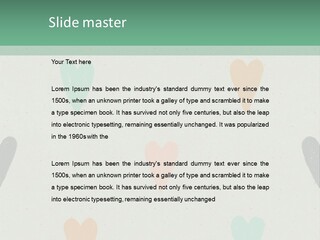 A Group Of Hearts On A Wall With A Green Background PowerPoint Template