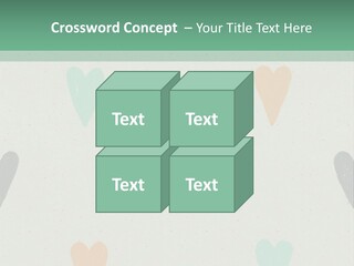 A Group Of Hearts On A Wall With A Green Background PowerPoint Template