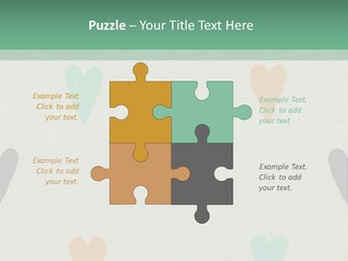 A Group Of Hearts On A Wall With A Green Background PowerPoint Template