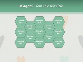 A Group Of Hearts On A Wall With A Green Background PowerPoint Template