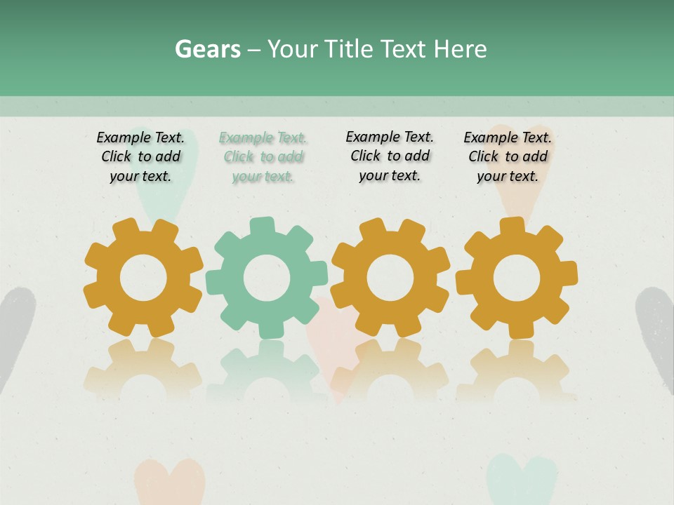 A Group Of Hearts On A Wall With A Green Background PowerPoint Template