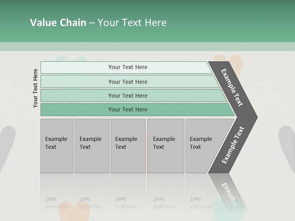A Group Of Hearts On A Wall With A Green Background PowerPoint Template