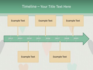 A Group Of Hearts On A Wall With A Green Background PowerPoint Template