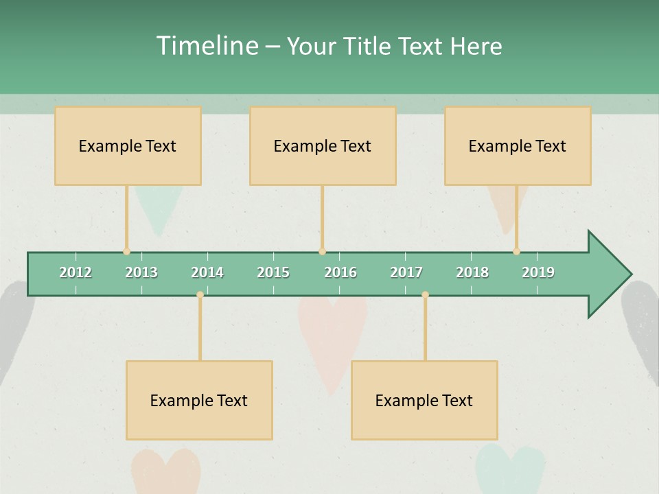 A Group Of Hearts On A Wall With A Green Background PowerPoint Template