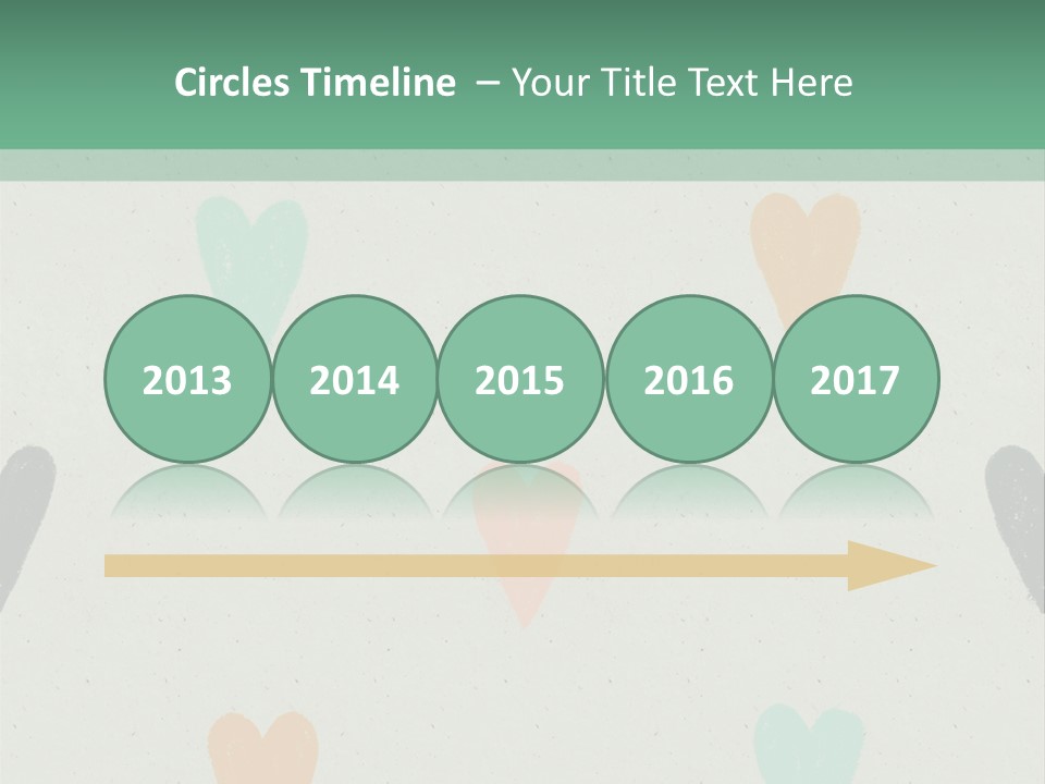 A Group Of Hearts On A Wall With A Green Background PowerPoint Template