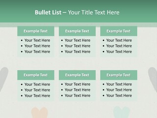 A Group Of Hearts On A Wall With A Green Background PowerPoint Template