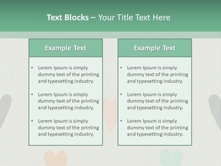 A Group Of Hearts On A Wall With A Green Background PowerPoint Template