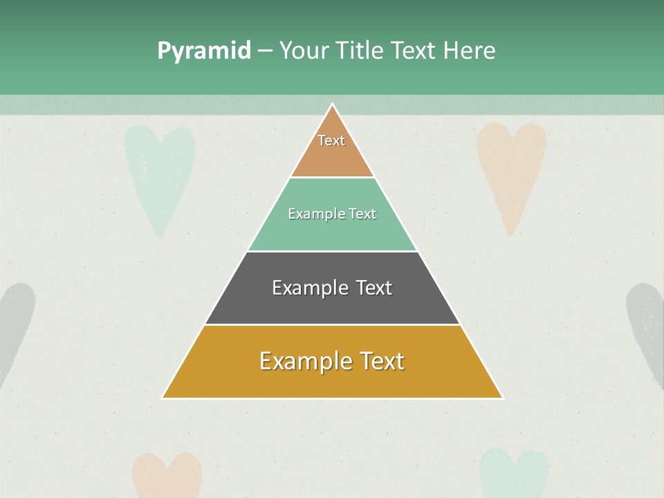 A Group Of Hearts On A Wall With A Green Background PowerPoint Template