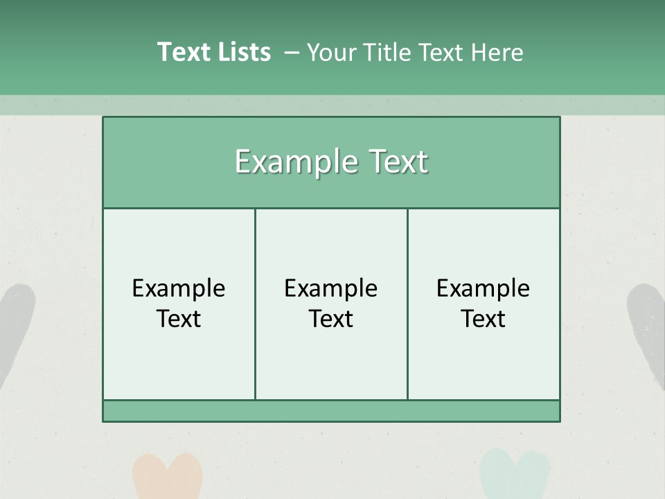 A Group Of Hearts On A Wall With A Green Background PowerPoint Template