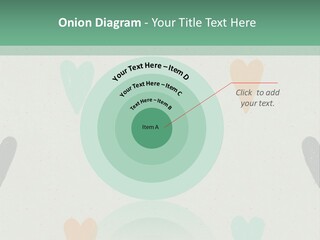 A Group Of Hearts On A Wall With A Green Background PowerPoint Template