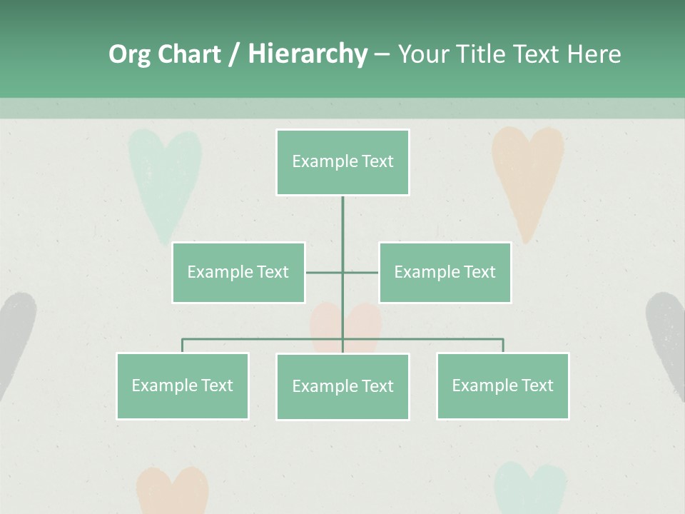 A Group Of Hearts On A Wall With A Green Background PowerPoint Template