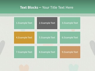 A Group Of Hearts On A Wall With A Green Background PowerPoint Template