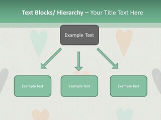 A Group Of Hearts On A Wall With A Green Background PowerPoint Template