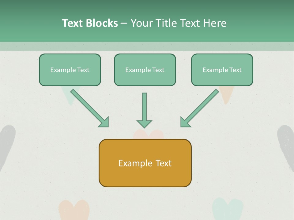 A Group Of Hearts On A Wall With A Green Background PowerPoint Template