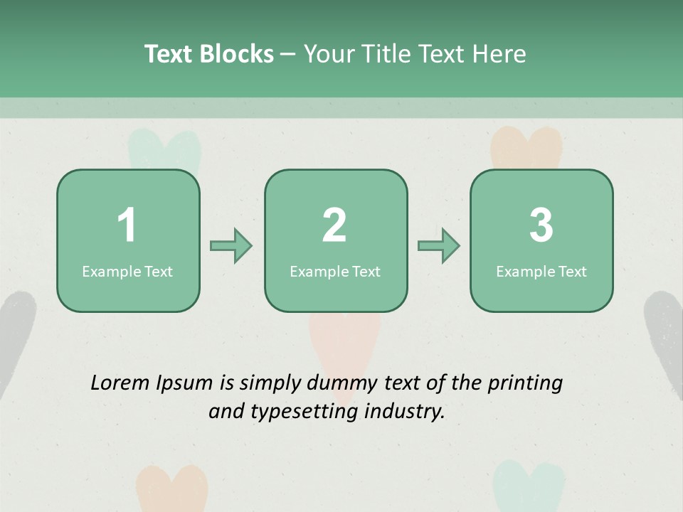 A Group Of Hearts On A Wall With A Green Background PowerPoint Template
