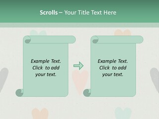 A Group Of Hearts On A Wall With A Green Background PowerPoint Template