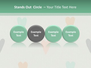 A Group Of Hearts On A Wall With A Green Background PowerPoint Template